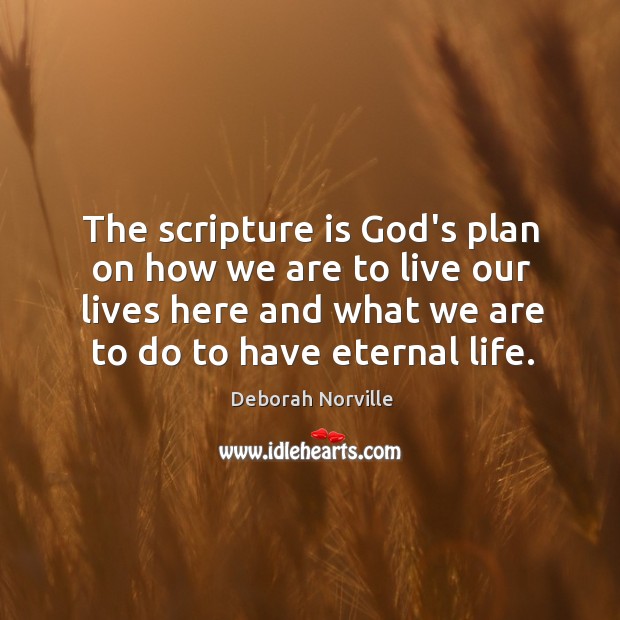 The scripture is God’s plan on how we are to live our Deborah Norville Picture Quote