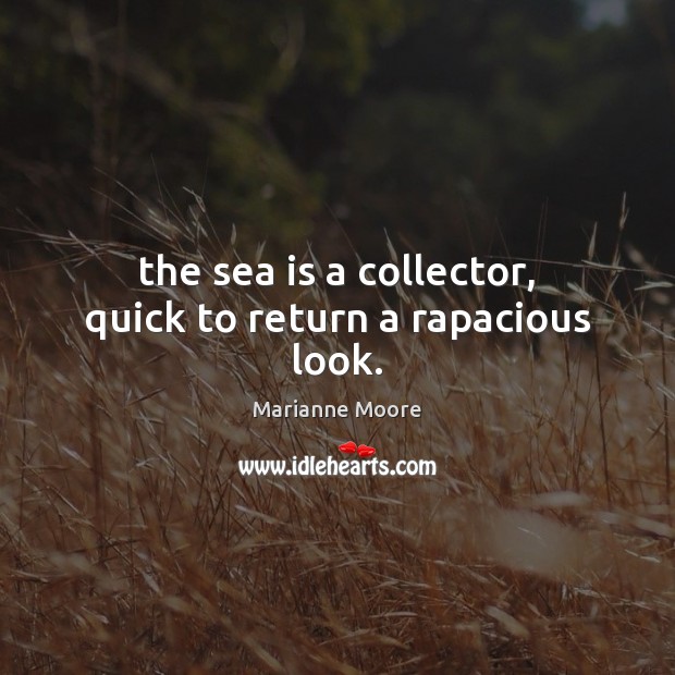The sea is a collector, quick to return a rapacious look. Sea Quotes Image