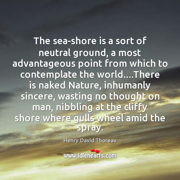 The sea-shore is a sort of neutral ground, a most advantageous point Image