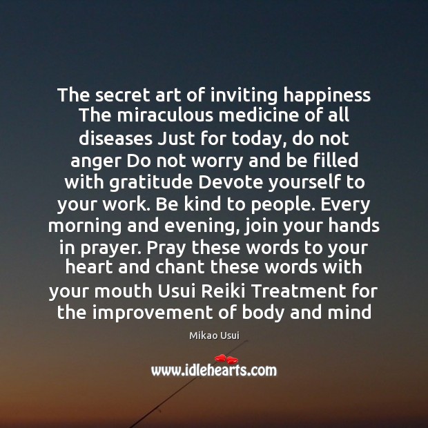 The secret art of inviting happiness The miraculous medicine of all diseases Image