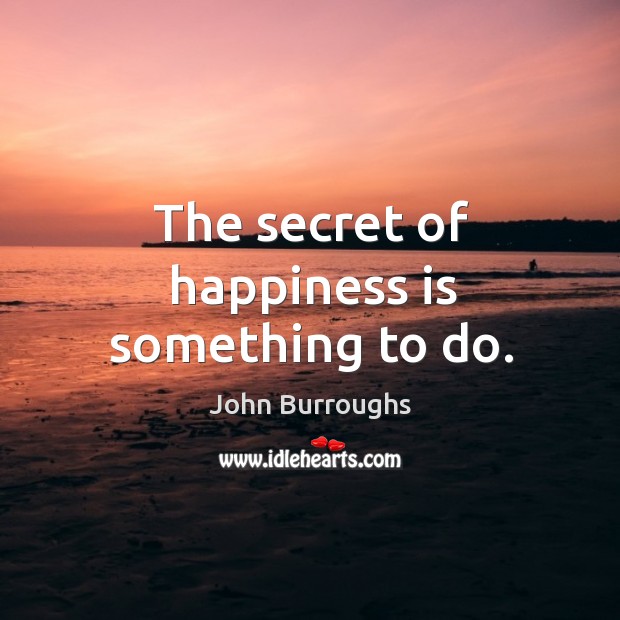 The secret of happiness is something to do. Happiness Quotes Image