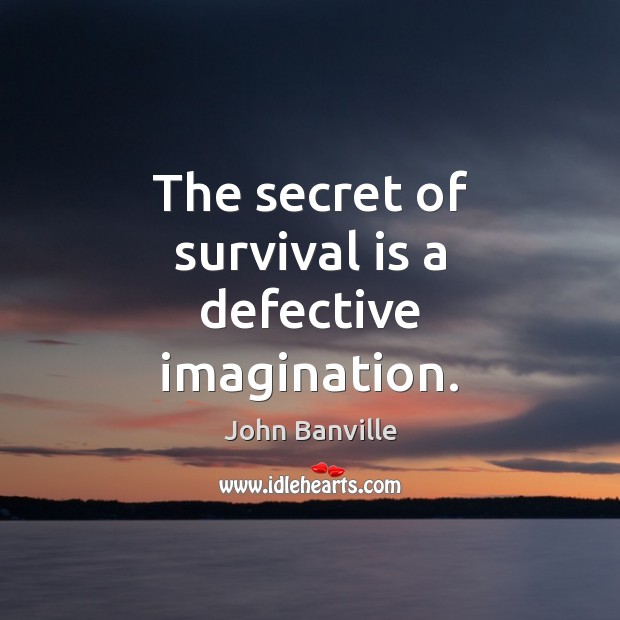 The secret of survival is a defective imagination. John Banville Picture Quote