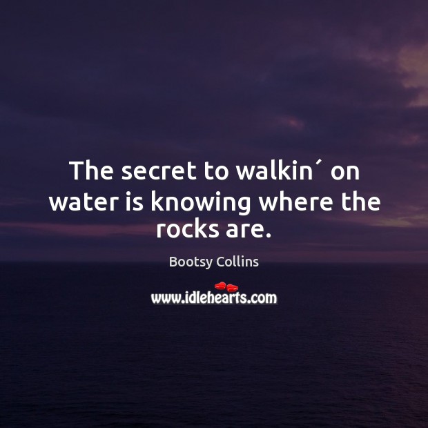 The secret to walkin´ on water is knowing where the rocks are. Image