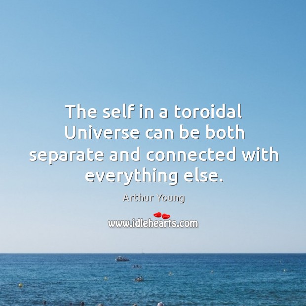 The self in a toroidal Universe can be both separate and connected with everything else. Arthur Young Picture Quote