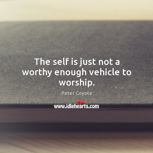 The self is just not a worthy enough vehicle to worship. Peter Coyote Picture Quote