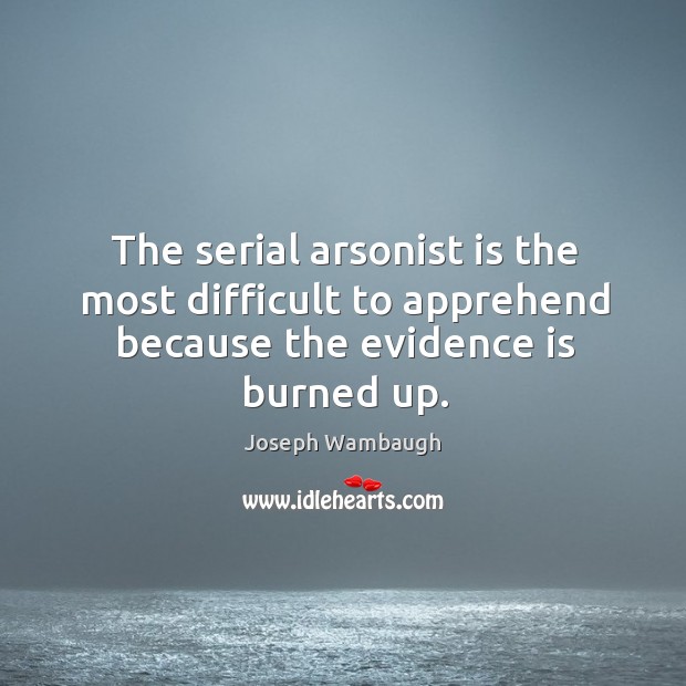 The serial arsonist is the most difficult to apprehend because the evidence is burned up. Image