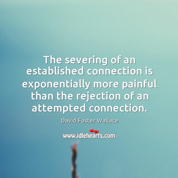 The severing of an established connection is exponentially more painful than the Image