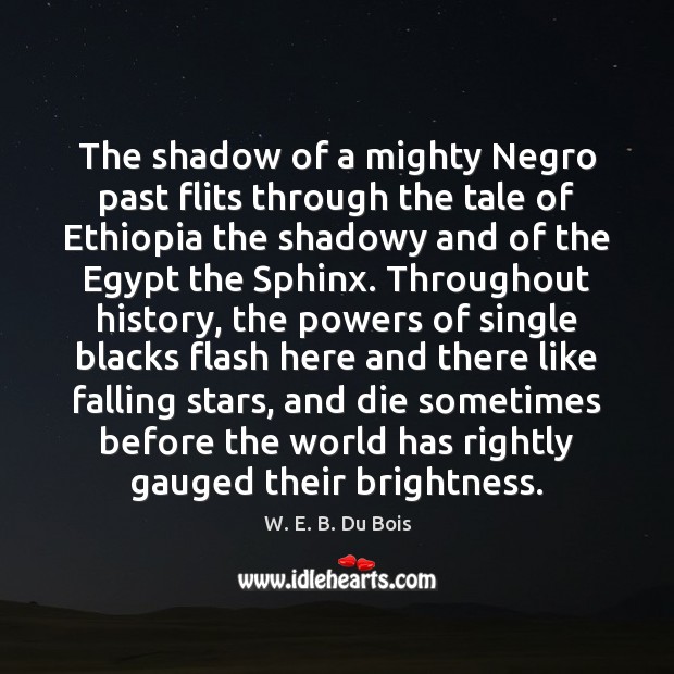 The shadow of a mighty Negro past flits through the tale of W. E. B. Du Bois Picture Quote