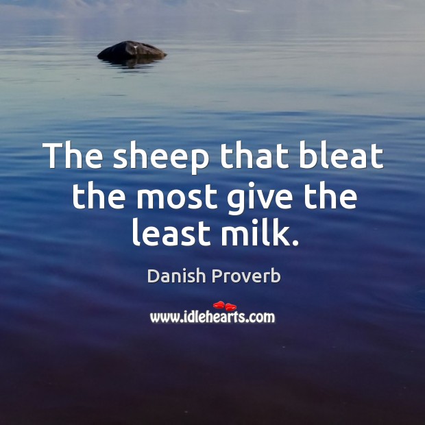 The sheep that bleat the most give the least milk. Danish Proverbs Image