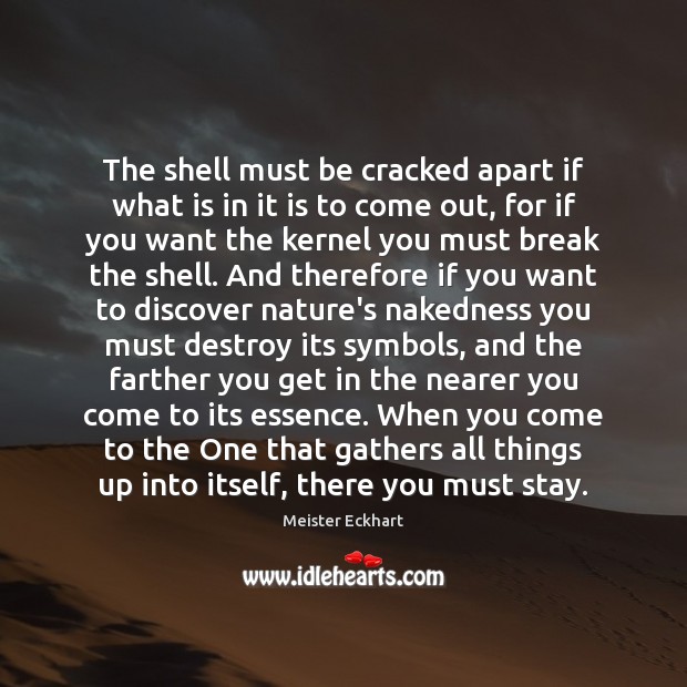 The shell must be cracked apart if what is in it is Image