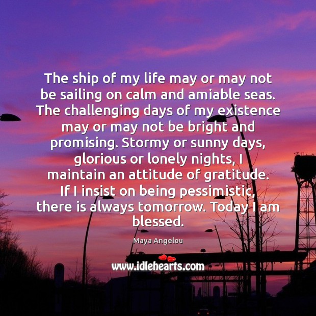 The ship of my life may or may not be sailing on Maya Angelou Picture Quote