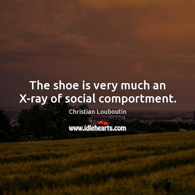 The shoe is very much an X-ray of social comportment. Image