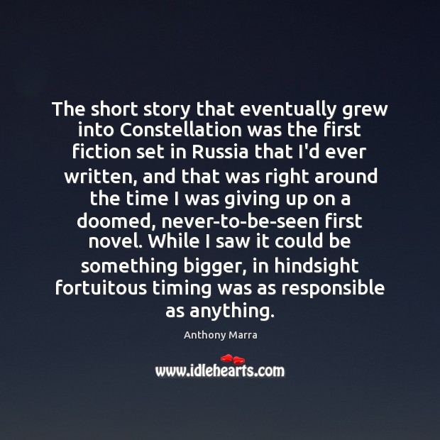 The short story that eventually grew into Constellation was the first fiction Image