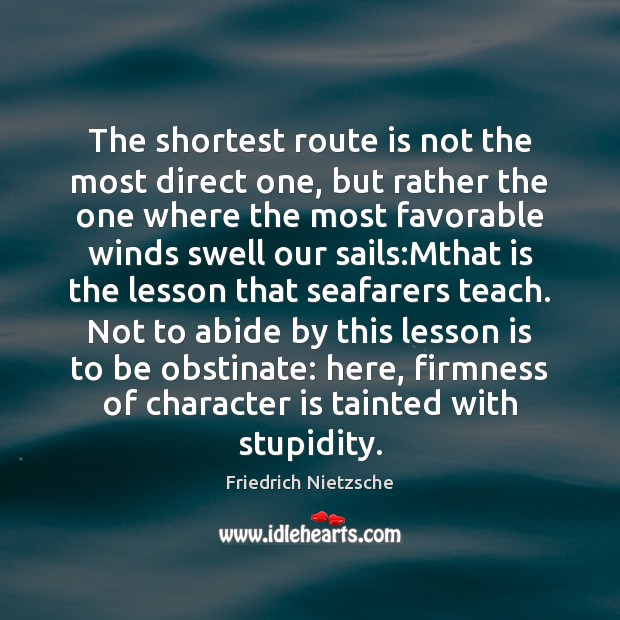 The shortest route is not the most direct one, but rather the Image