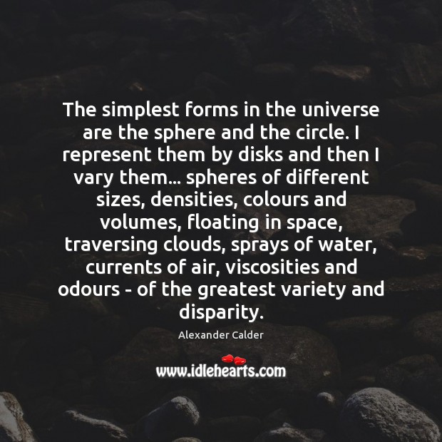 The simplest forms in the universe are the sphere and the circle. Image
