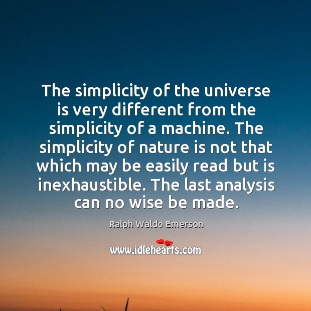 The simplicity of the universe is very different from the simplicity of Image