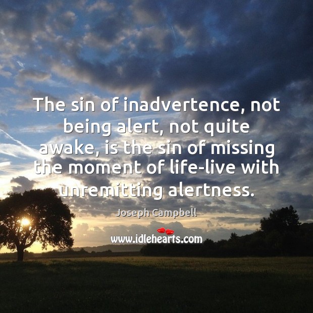 The sin of inadvertence, not being alert, not quite awake, is the Image