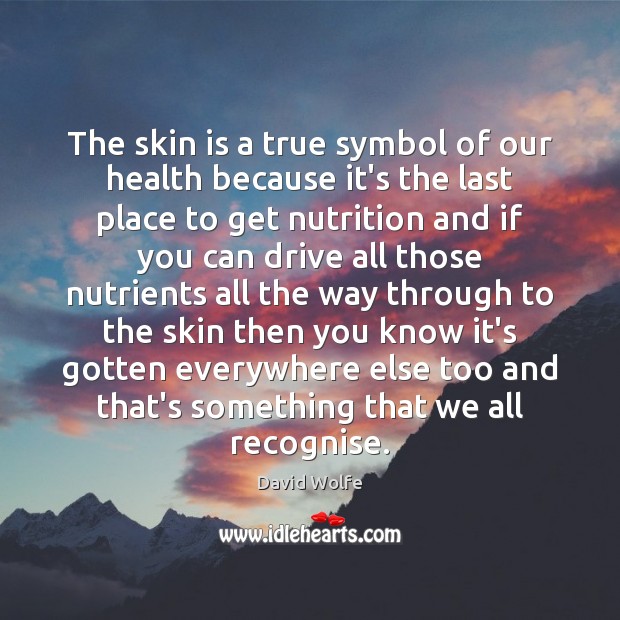 The skin is a true symbol of our health because it’s the David Wolfe Picture Quote