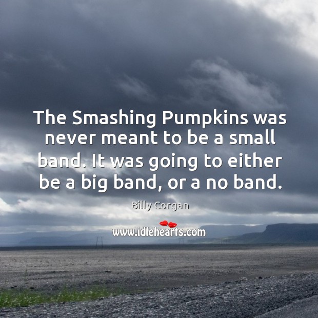 The Smashing Pumpkins was never meant to be a small band. It Billy Corgan Picture Quote