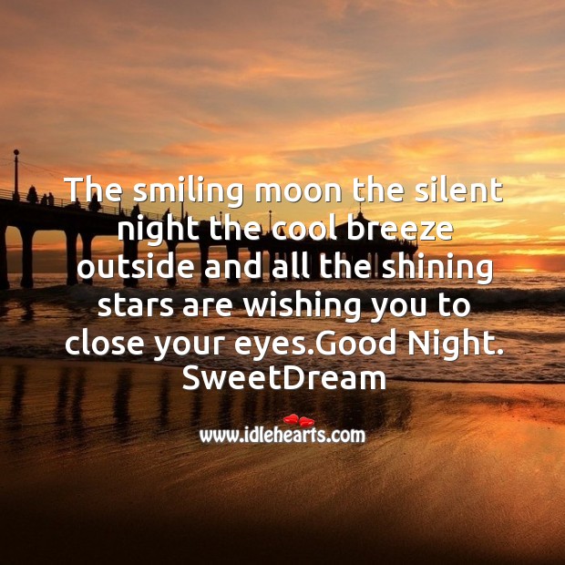 The smiling moon the silent night Image