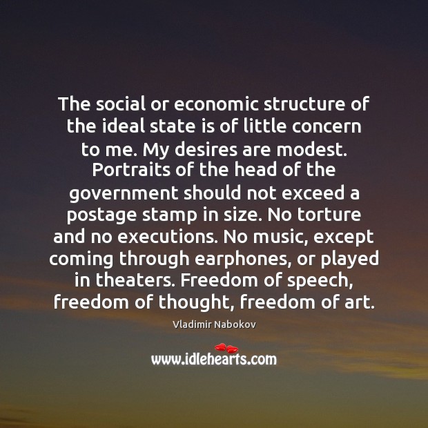 The social or economic structure of the ideal state is of little Freedom of Speech Quotes Image