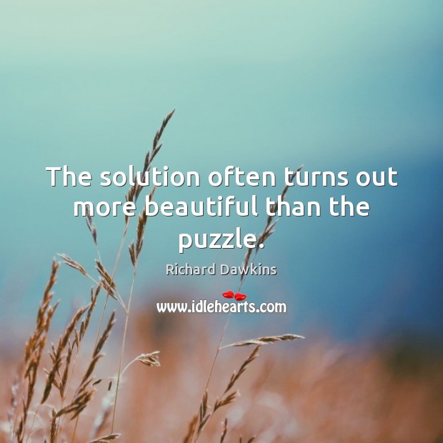 The solution often turns out more beautiful than the puzzle. Image