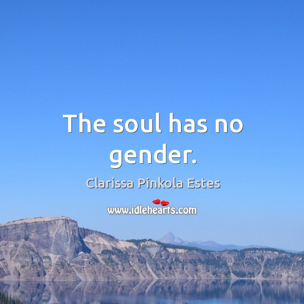 The soul has no gender. Clarissa Pinkola Estes Picture Quote