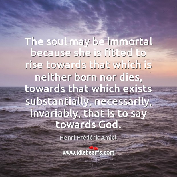 The soul may be immortal because she is fitted to rise towards Image