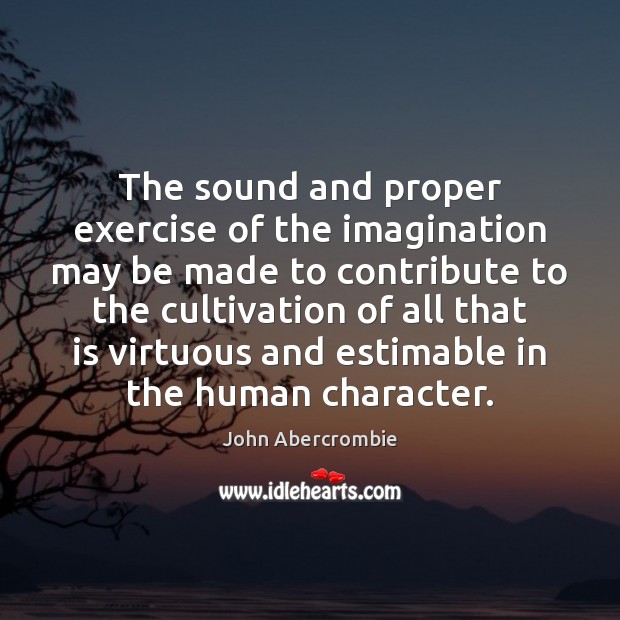 The sound and proper exercise of the imagination may be made to John Abercrombie Picture Quote