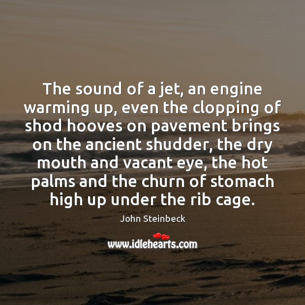 The sound of a jet, an engine warming up, even the clopping Image