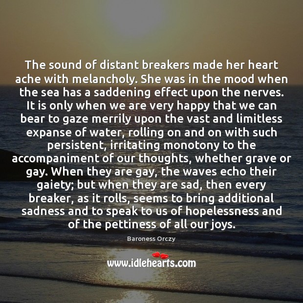 The sound of distant breakers made her heart ache with melancholy. She Image