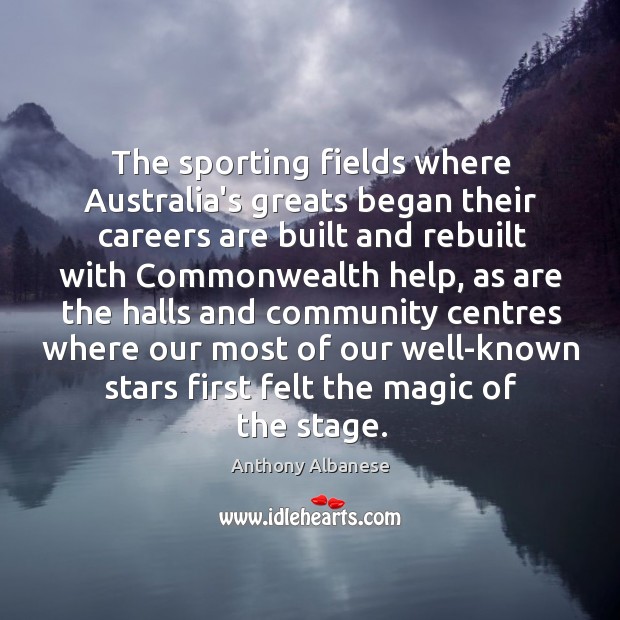 The sporting fields where Australia’s greats began their careers are built and Image