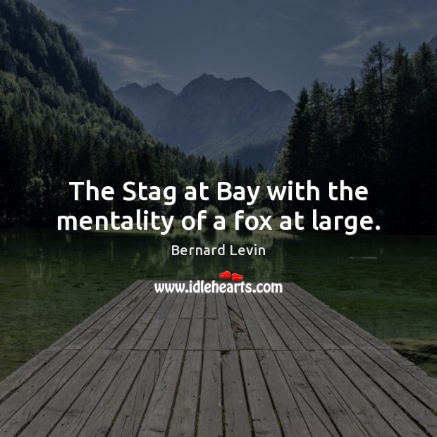 The Stag at Bay with the mentality of a fox at large. 