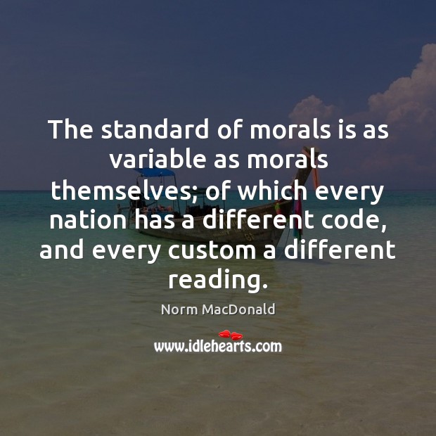 The standard of morals is as variable as morals themselves; of which Image