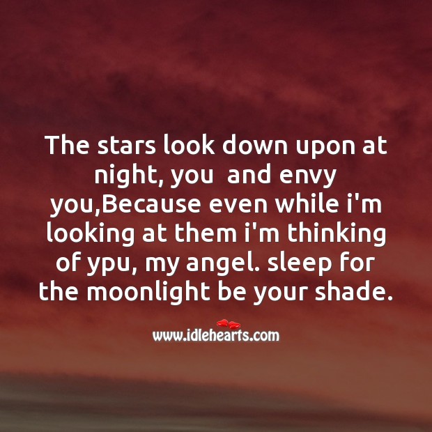 The stars look down upon at night Good Night Messages Image