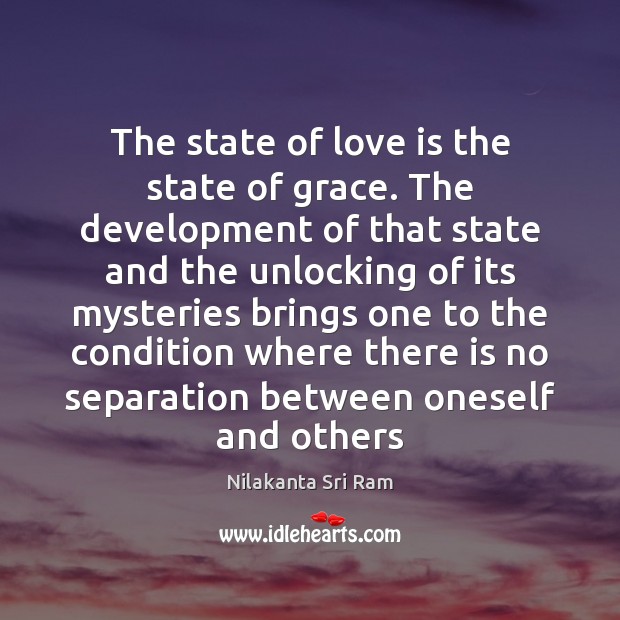 The state of love is the state of grace. The development of Image