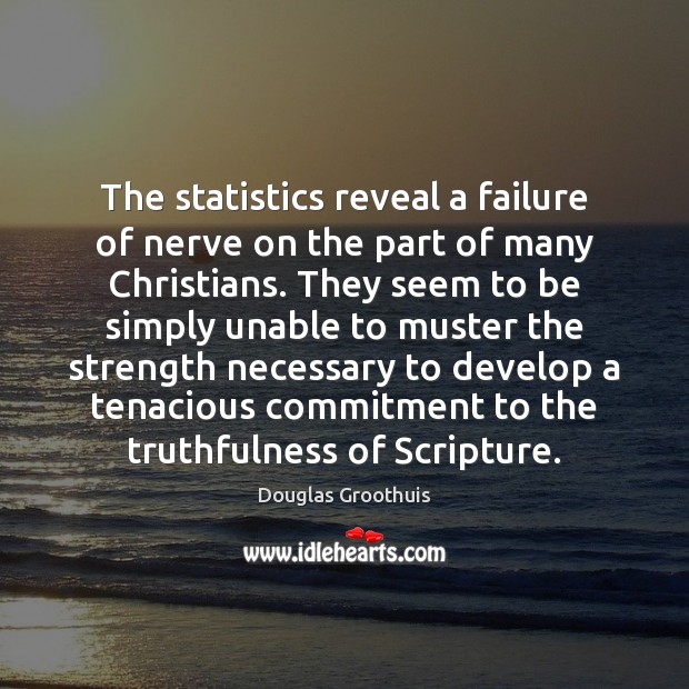 The statistics reveal a failure of nerve on the part of many Douglas Groothuis Picture Quote