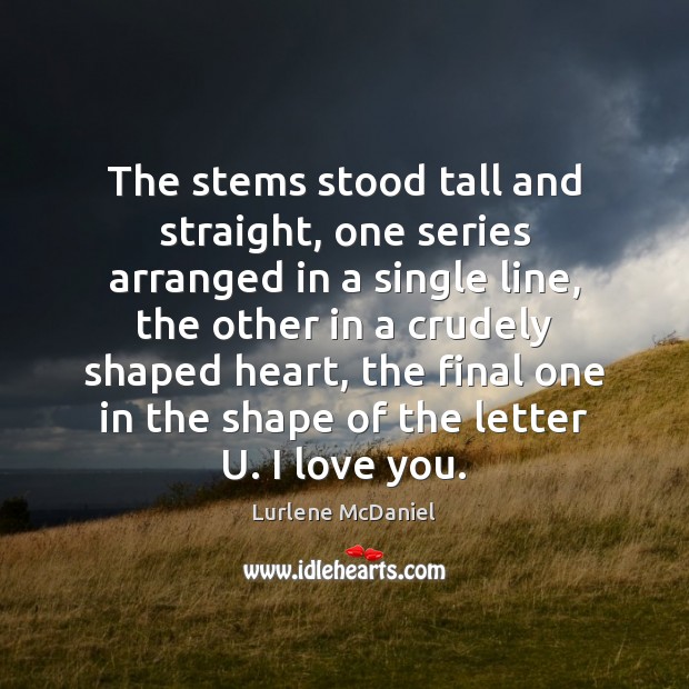 The stems stood tall and straight, one series arranged in a single Lurlene McDaniel Picture Quote