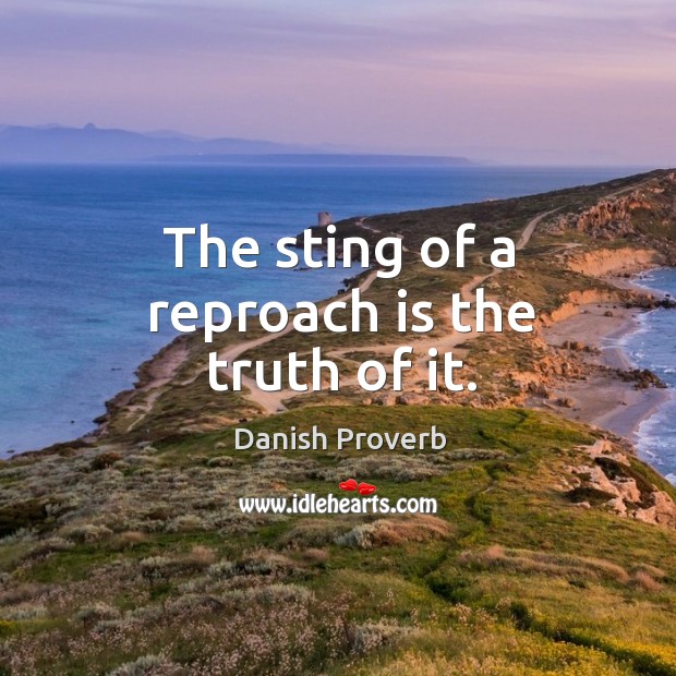 The sting of a reproach is the truth of it. Image