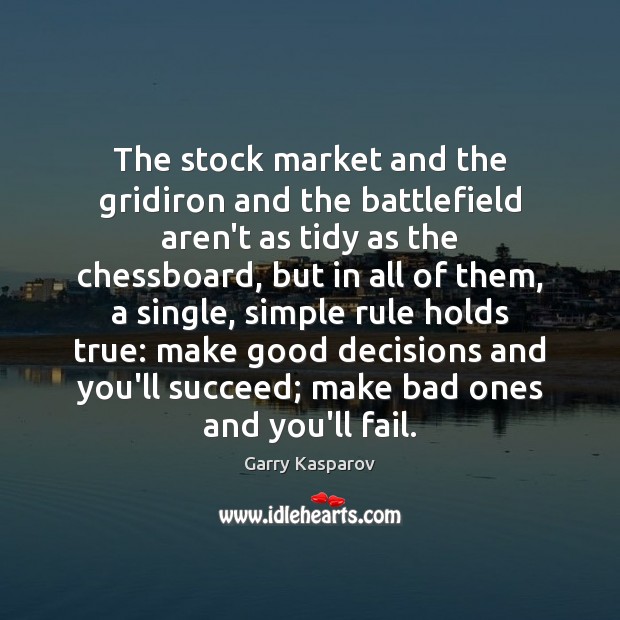 The stock market and the gridiron and the battlefield aren’t as tidy Image
