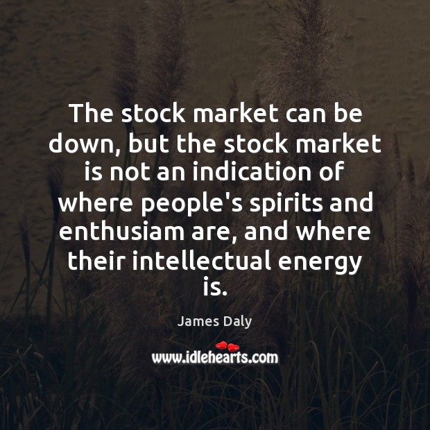 The stock market can be down, but the stock market is not James Daly Picture Quote