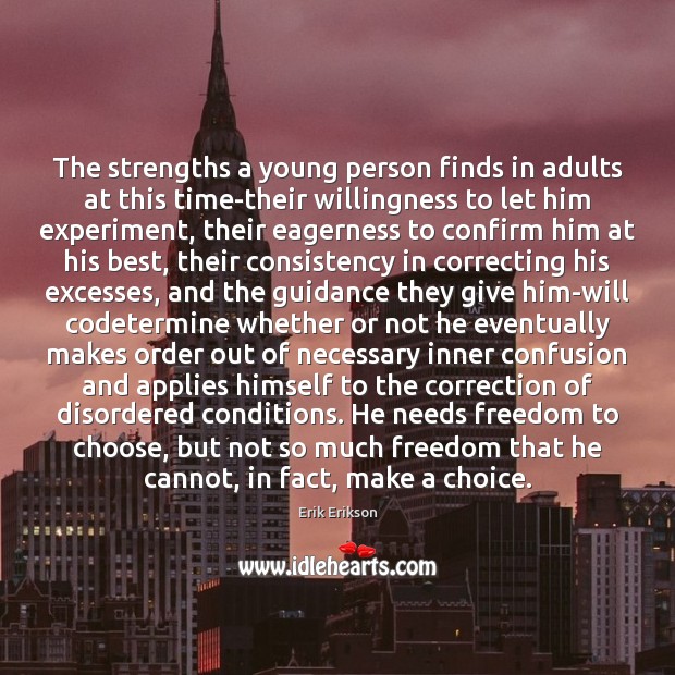 The strengths a young person finds in adults at this time-their willingness 