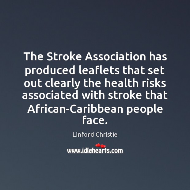 The Stroke Association has produced leaflets that set out clearly the health Image