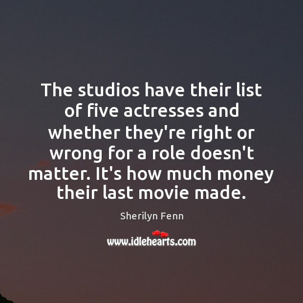 The studios have their list of five actresses and whether they’re right Image