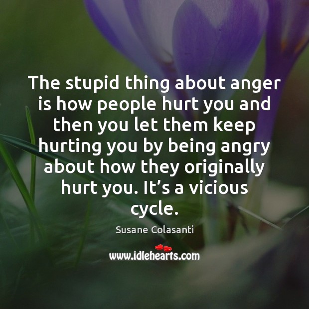 The stupid thing about anger is how people hurt you and then Anger Quotes Image