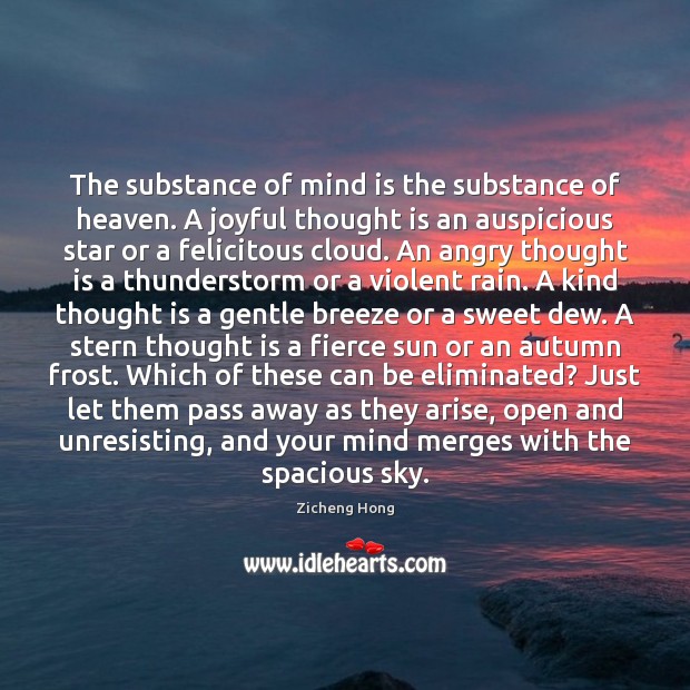 The substance of mind is the substance of heaven. A joyful thought Image