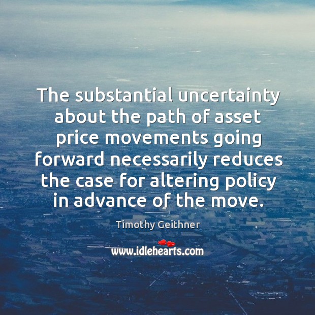 The substantial uncertainty about the path of asset price movements going forward Image