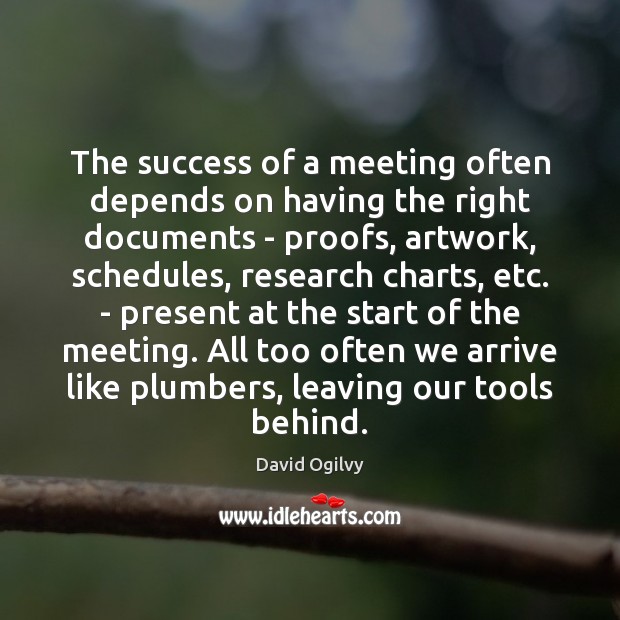 The success of a meeting often depends on having the right documents Image