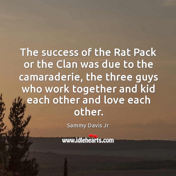 The success of the rat pack or the clan was due to the camaraderie Image
