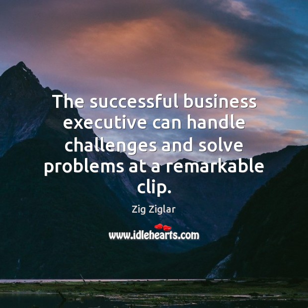 The successful business executive can handle challenges and solve problems at a Image